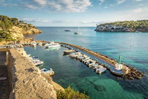 Evenings Prints: The small harbor at Cala Portals Vells, Mallorca, Balearic Islands, Spain