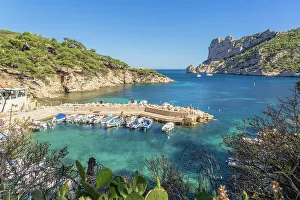 Harbours Prints: The small harbour in Calanque de Sormiou, Parc National des Calanques, Marseille, France