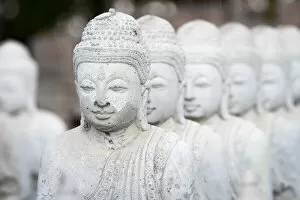 Images Dated 7th September 2020: Small monk statues at Myo Yar Pyae Pagoda, Monywa, Monywa Township, Monywa District