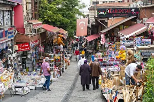 Street Life Prints: One of the small streets in the centre of Instanbul, Turkey