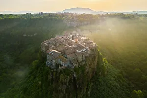 Q1 2024 Prints: The small town of Calcata Vecchia at sunrise. Calcata, Viterbo district, Lazio, Italy