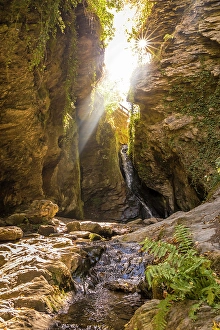 Stream Prints: Small waterfall in the gorge in Tiefenbachtal