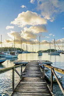 Images Dated 5th April 2023: Small wooden jetty, Port Louis Marina, St Georges, Grenada, Caribbean