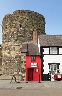 North Wales Prints: The Smallest House in Great Britain, also known as the Quay House, Conwy, Wales
