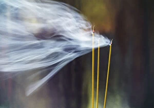 Smoky incense sticks in Chinese temple, Cholon, Ho Chi Minh City, Vietnam