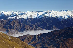 Snow Capped Mountain Range, Coronet Peak, Queenstown, Central Otago, South Island