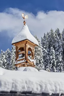Ahrntal Gallery: Snow-covered belfry at the Bergkristall hut on the Klausberg, Ahrntal, South Tyrol, Italy