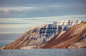 Svalbard Prints: Snow-covered mountains, Spitsbergen, Svalbard, Norway