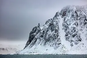 Svalbard Prints: Snow-covered mountains, Spitsbergen, Svalbard, Norway