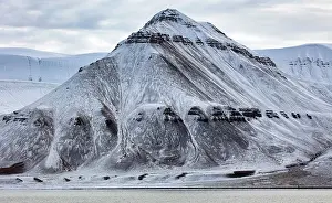 Svalbard Prints: Snow-covered mountains, Svalbard, Norway