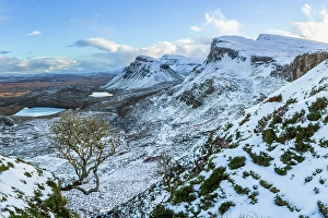 Snow Covered Prints: Snow covered Trotternish ridge from the Quiraing