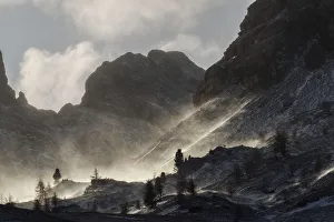 Passo Giau Prints: Snow moved by the wind after a storm in the Dolomites, Italy