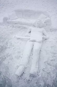 Snow Sculpture, London, England, UK