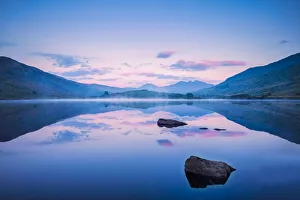 Wales Collection: Snowdon reflections, Llyn Llydaw, Snowdonia National Park, Wales, UK
