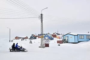 Images Dated 3rd November 2014: Snowmobiling, Qeqertarsuaq, Disko Island, Greenland