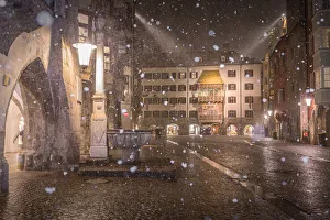 A snowy evening in the inner city of Innsbruck, Tyrol, Austria A snowy evening in the inner city of Innsbruck, Tyrol, Austria