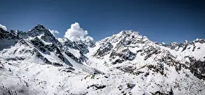 Monte Disgrazia Prints: Snowy mountain peaks, Valmalenco, Sondrio province, Valtellina, Lombardy, Italy