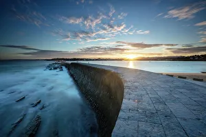 Dyke Prints: Socoa dyke at sunrise, Saint-Jean-de-Luz, Pyrenees-Atlantiques, Nouvelle Aquitaine, France