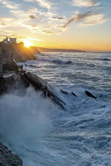 Basque Prints: Socoa lighthouse during a storm, Pyrenees-Atlantiques, Nouvelle Aquitaine, France