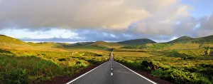 Solitude Gallery: An empty and solitary road. Flores, Azores islands, Portugal