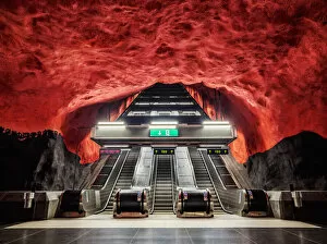 Images Dated 1st February 2022: Solna Centrum Metro Station, Stockholm, Stockholm County, Sweden