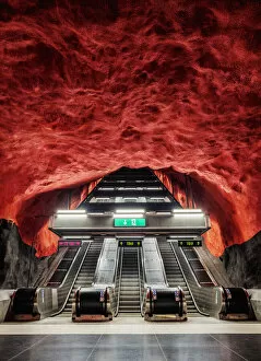 Images Dated 1st February 2022: Solna Centrum Metro Station, Stockholm, Stockholm County, Sweden