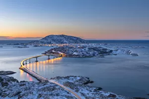Images Dated 15th January 2019: Sommaroy Island at dusk, Tromso, Halogaland district, Troms county, Northern Norway