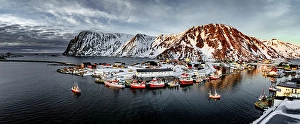 Finnmark Prints: Sorvaer harbor, Soroya island, Hasvik, Troms og Finnmark, Norway