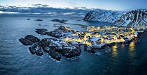 Finnmark Prints: Sorvaer harbor, Soroya island, Hasvik, Troms og Finnmark, Norway