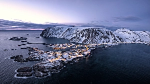 Finnmark Prints: Sorvaer harbor, Soroya island, Hasvik, Troms og Finnmark, Norway
