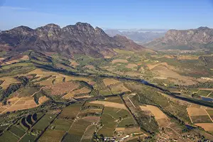 Wine Fields Prints: South Africa, Western Cape, Aerial view of Cape Town Coastal aerea