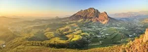 Images Dated 4th March 2016: South Africa, Western Cape, Stellenbosch, Aerial view of Simonsberg Mountain range