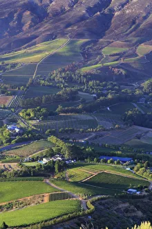 South Africa, Western Cape, Stellenbosch, Aerial view of Simonsberg Mountain range