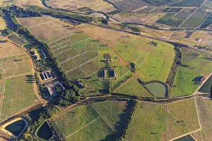 Images Dated 6th July 2016: South Africa, Western Cape, Stellenbosch, Aerial View over the Valley and Wine Estates