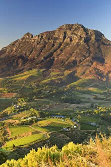 Images Dated 6th July 2016: South Africa, Western Cape, Stellenbosch, Aerial view of Simonsberg Mountain range