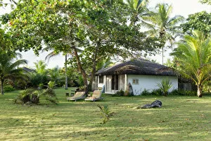 South America, Brazil, Bahia, Caraiva, beach hut cabin at Le Paxa boutique hotel