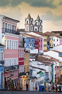 South America, Brazil, Bahia, Salvador, Historic city centre from the Pelourinho