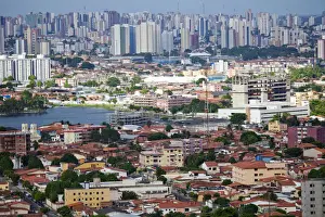 South America, Brazil, Ceara, Aerial view of Fortaleza city one of the 2014 World