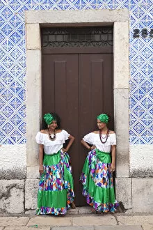 Door Gallery: South America, Brazil, dancers from the Tambor de Crioula group Catarina Mina, in