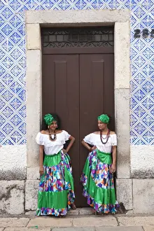 Women Prints: South America, Brazil, dancers from the Tambor de Crioula group Catarina Mina, in
