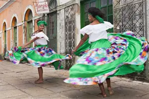 South America, Brazil, dancers from the Tambor de Crioula group Catarina Mina, in