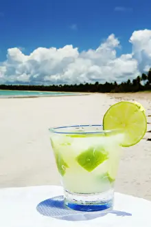 South America, Brazil, a glass of caipirinha Brazils national cocktail, made