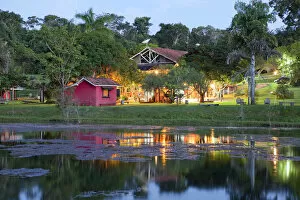 Amazon Collection: South America, Brazil, Mato Grosso, Sao Jose do Rio Claro, the lake, main buildings