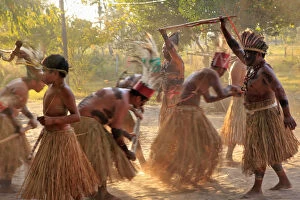 Dancing Collection: South America, Brazil, Miranda, Terena indigenous people from the Brazilian Pantanal