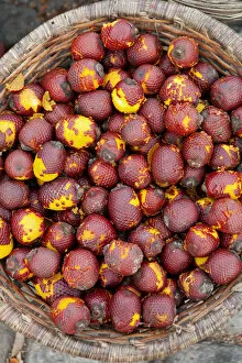 Images Dated 28th November 2012: South America, Brazil, Para, Belem, Amazon, buriti fruit for sale at the morning acai