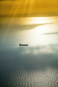 South America, Brazil, Para state, Belem, an ocean-going container vessel in the Baia