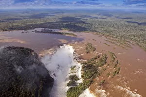 Images Dated 28th November 2012: South America, Brazil, Parana, aerial view of the Devils Throat at the Iguazu