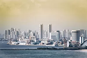 South America, Brazil, Pernambuco, Recife, view of Recifes modern center from Olinda