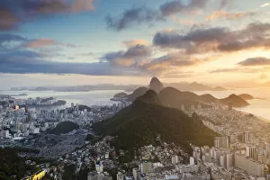 Images Dated 16th March 2016: South America, Brazil, Rio de Janeiro, View of Copacabana, Sugar Loaf and Rio city