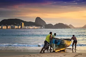 Images Dated 17th March 2020: South America, Brazil, Rio, Rio de Janeiro. Dawn light over the Atlantic ocean